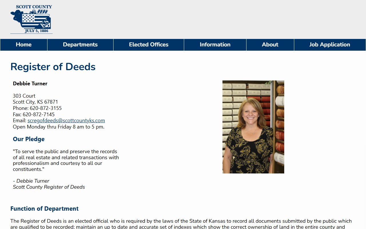 Scott County Clerk of the District Court register of deeds distinction
