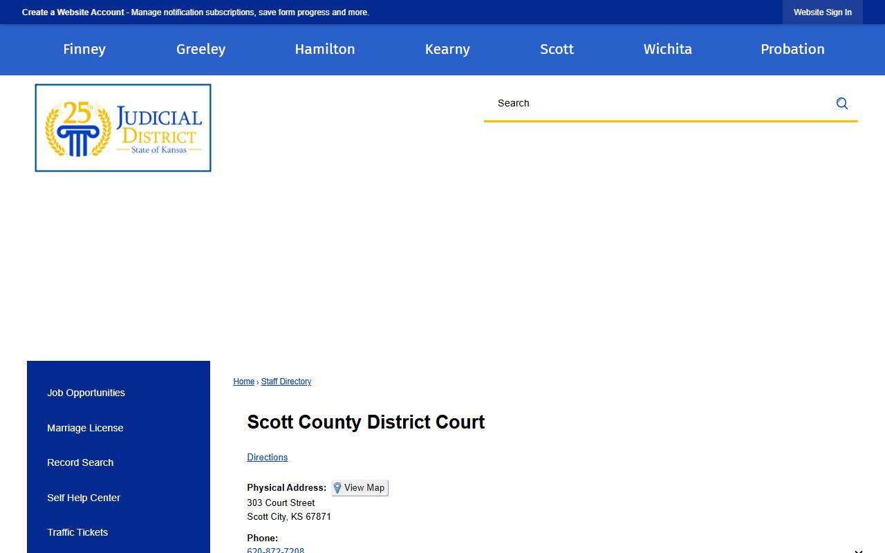 Scott County court records 25th Judicial District staff directory