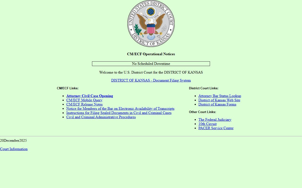 Scott County inmate records District of Kansas CM ECF source
