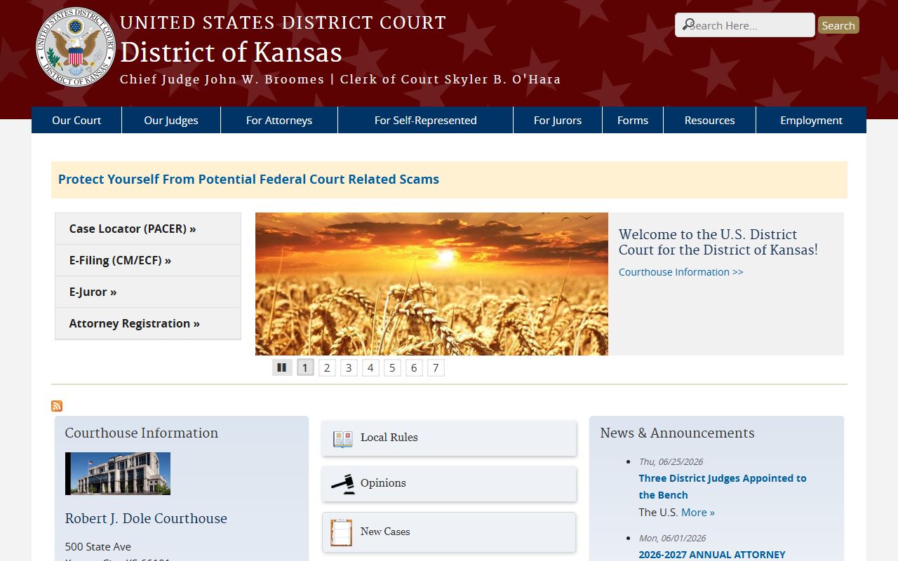 Scott County inmate records District of Kansas court source