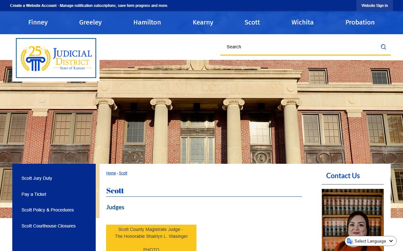 25th Judicial District Scott County court page