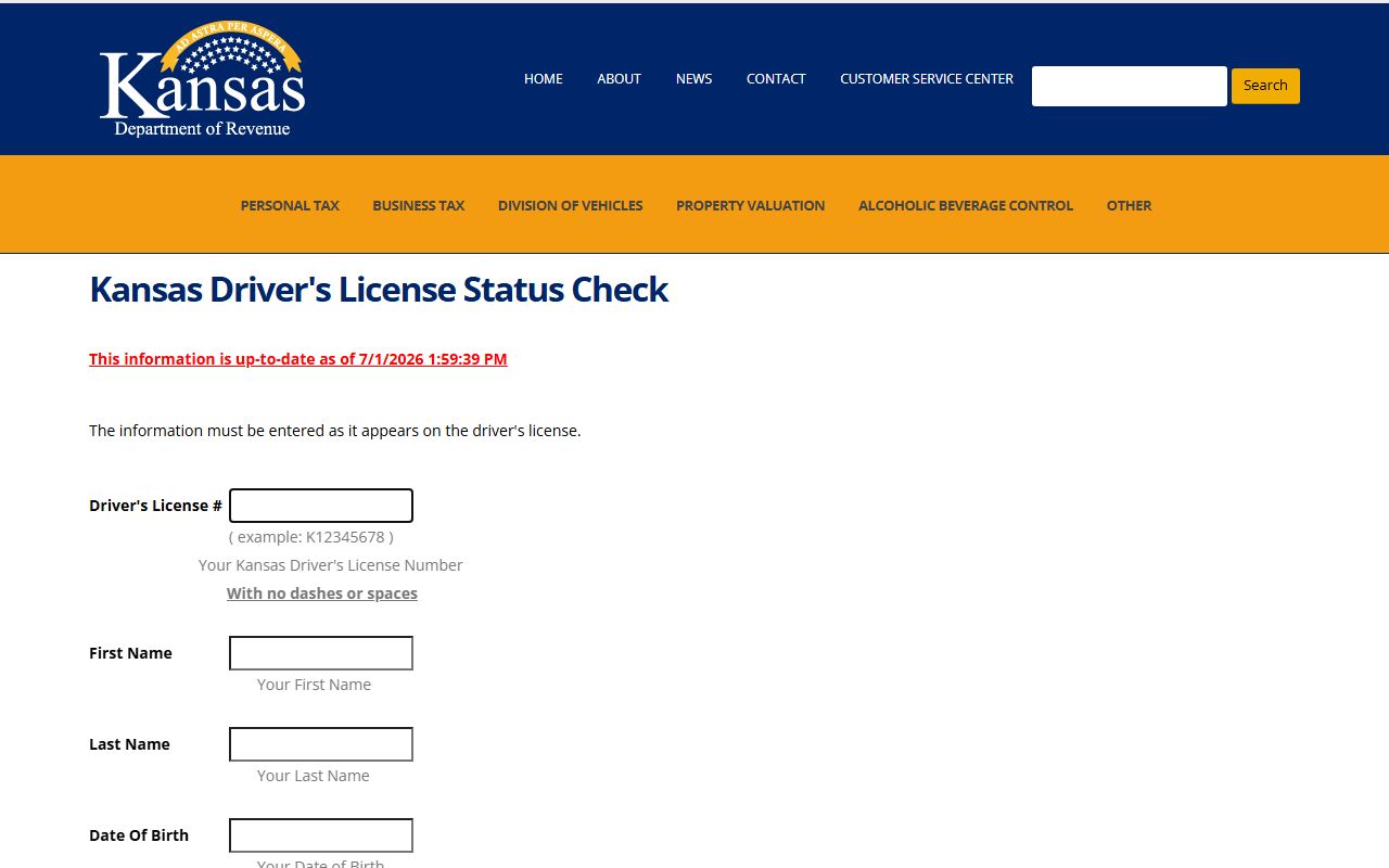 Scott County traffic court records KDOR driver license status check